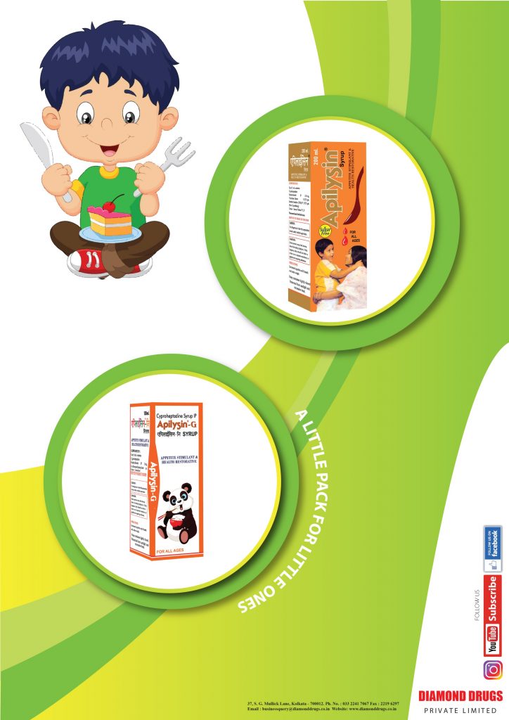 Appetite Stimulant for children and adults packshot brochure cartoon Booster Apilysin Cyproheptadine